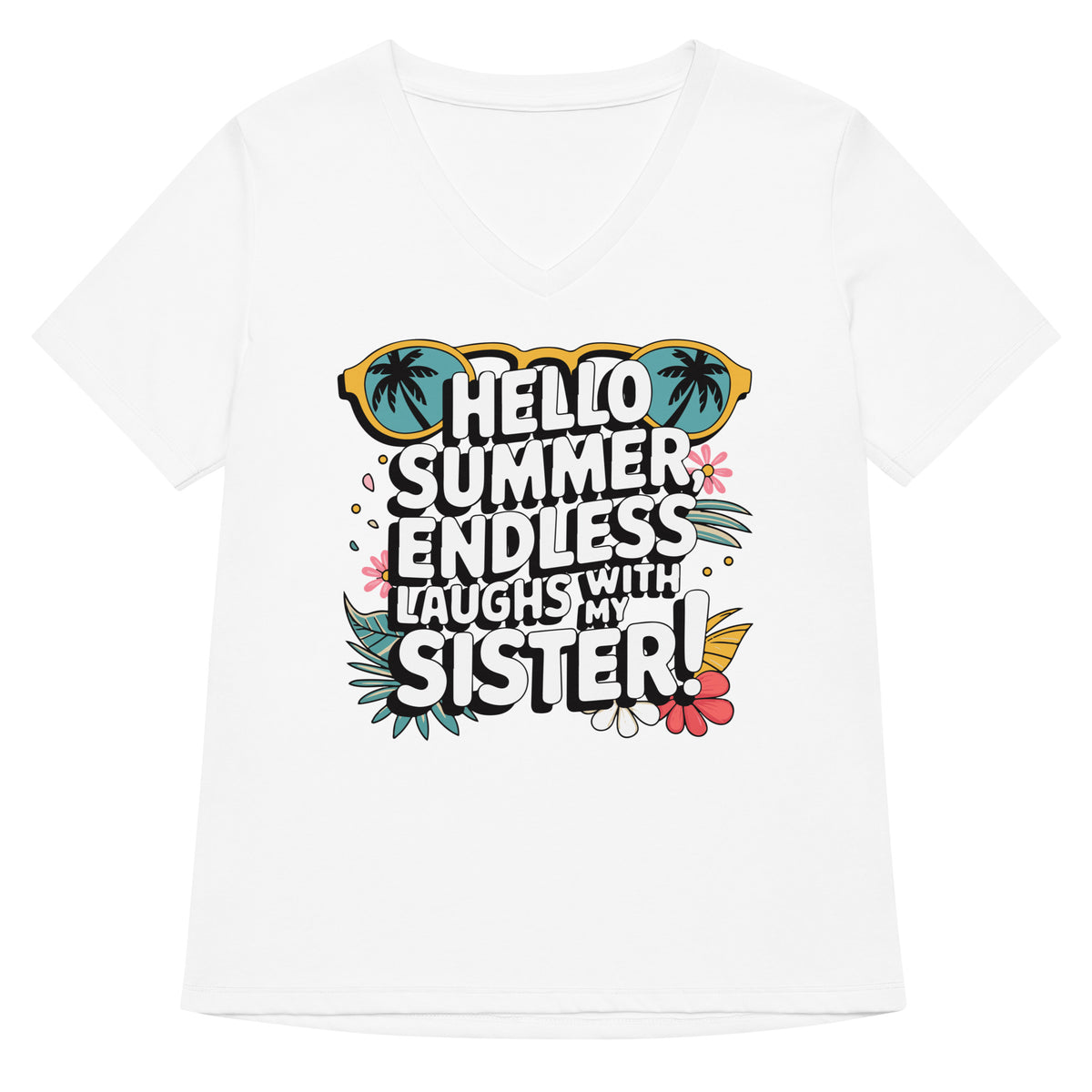 Women’s Summer Laughs Tee – Gift for Sister - Solid White Blend - T-shirt