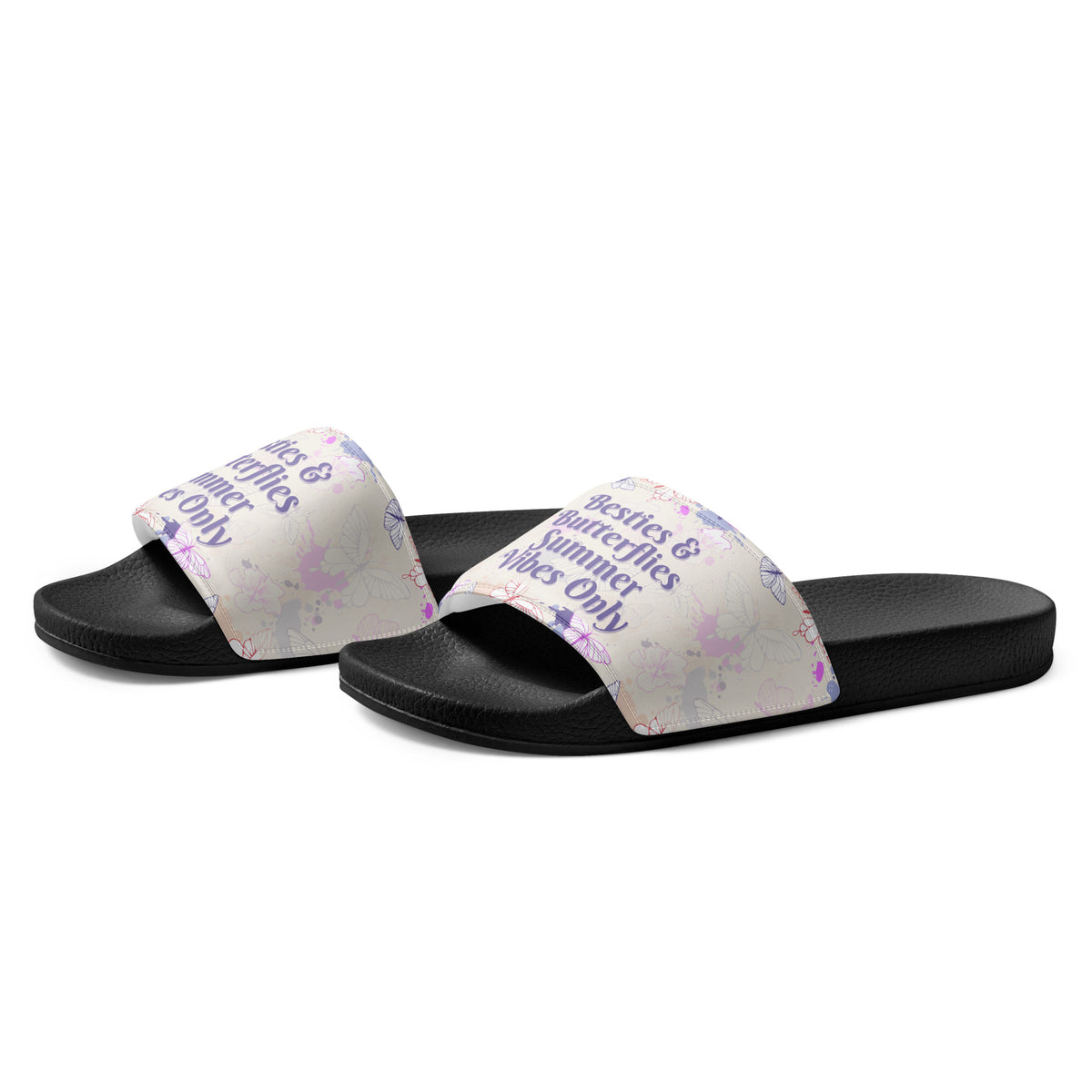 Gift for Her – “Besties & Butterflies” Women’s Slides - - Slides