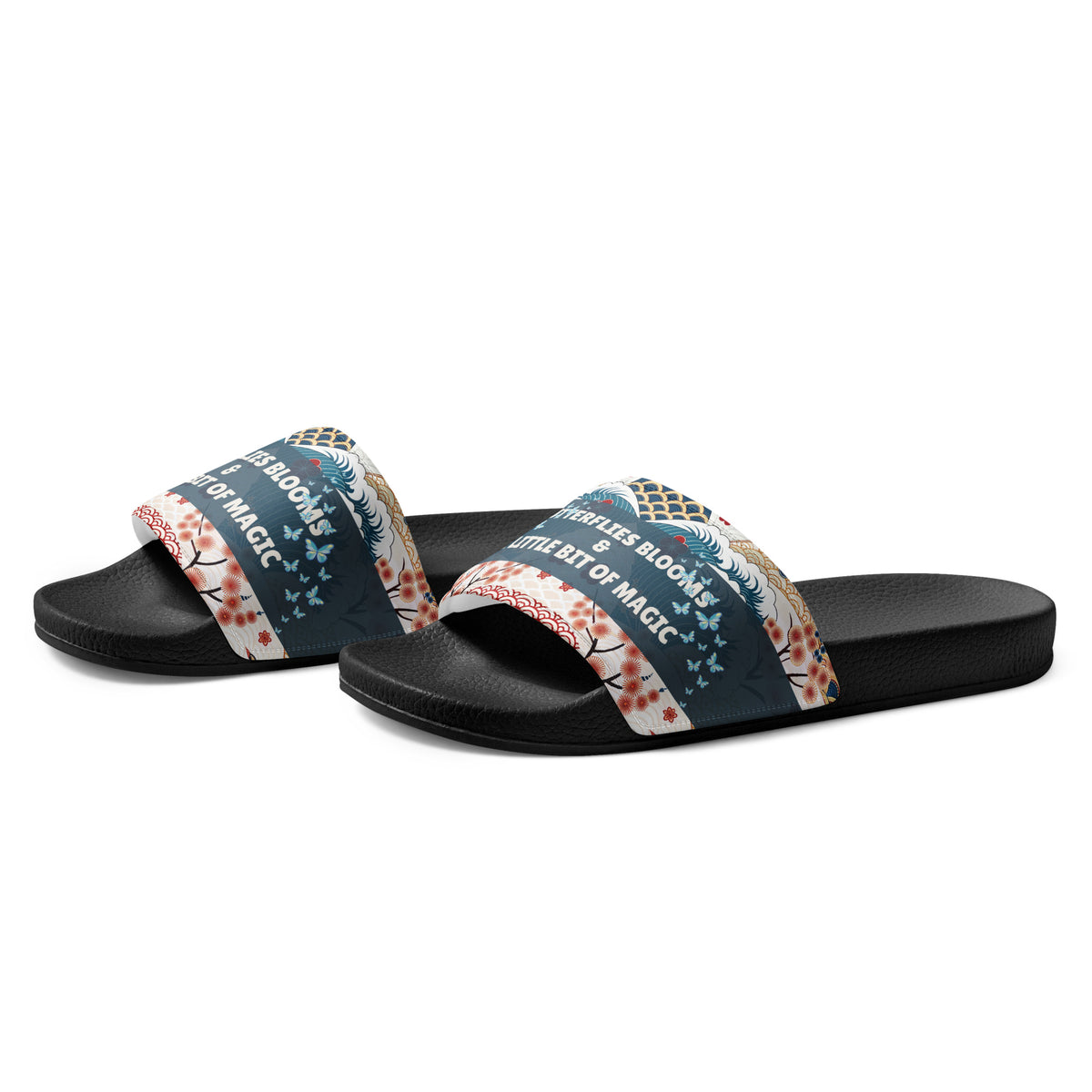 Gift for Her – “Butterflies & Blooms” Women’s Slides - - Slides