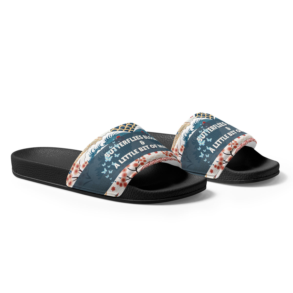 Gift for Her – “Butterflies & Blooms” Women’s Slides - - Slides