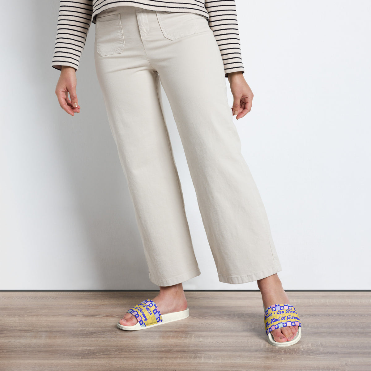 Gift for Her – “Sea Breeze Therapy” Women’s Slides - White - Slides