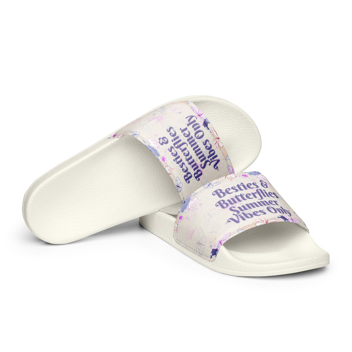 Gift for Her – “Besties & Butterflies” Women’s Slides - - Slides