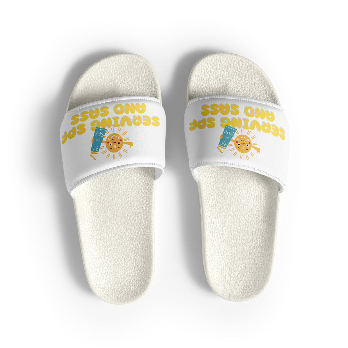 Sunshine Women's Slides – BFF Gift for Summer Fun - White - Slides