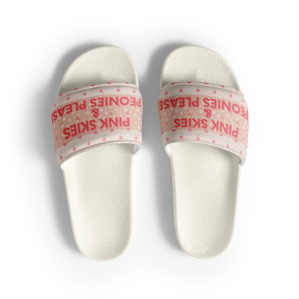 Gift for Her: “Pink Skies” Women’s Slides - White - Slides