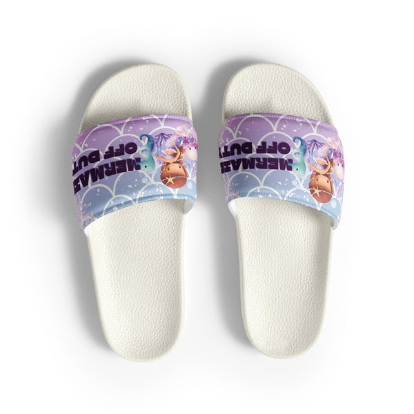 Gift for Her – “Mermaid Off Duty” Women’s Slides - White - Slides