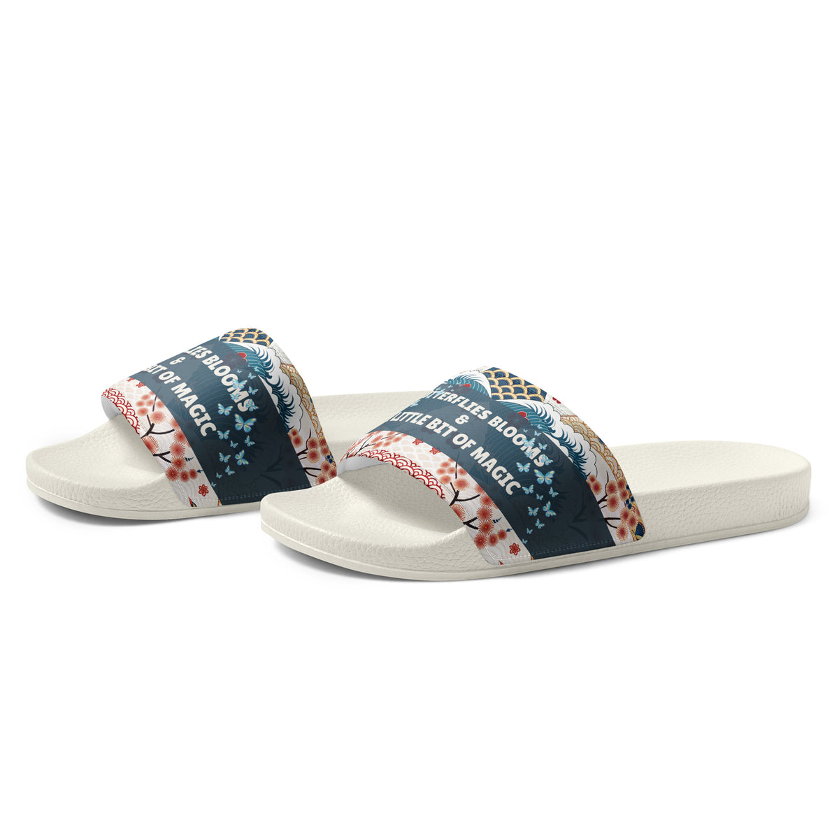 Gift for Her – “Butterflies & Blooms” Women’s Slides - - Slides