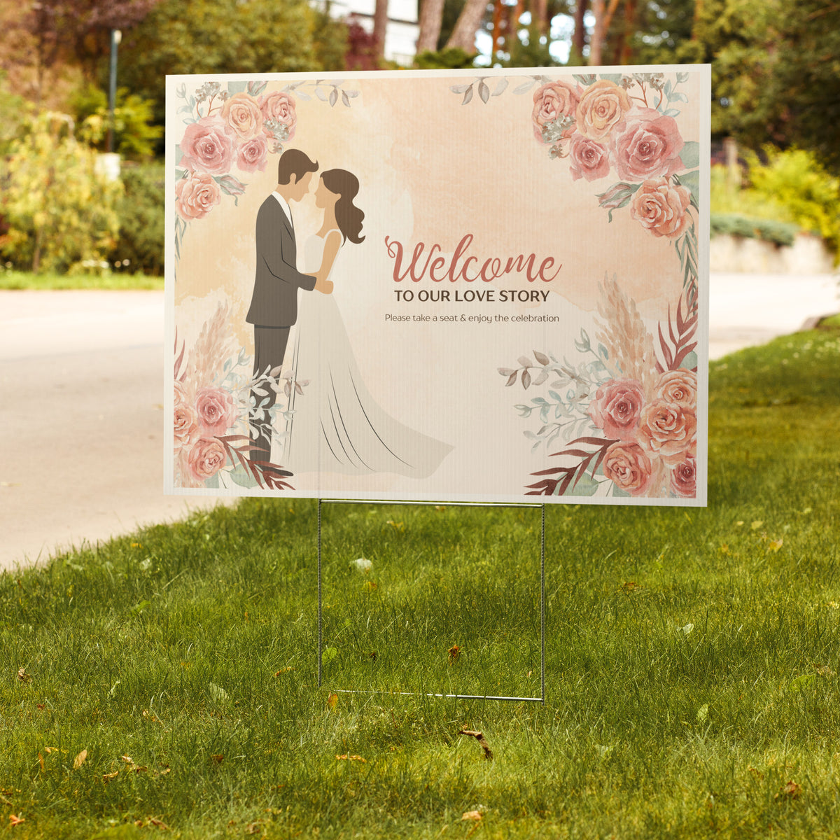 Blossoms of Love - Greeting Our Guests - Double-sided - Yard Sign