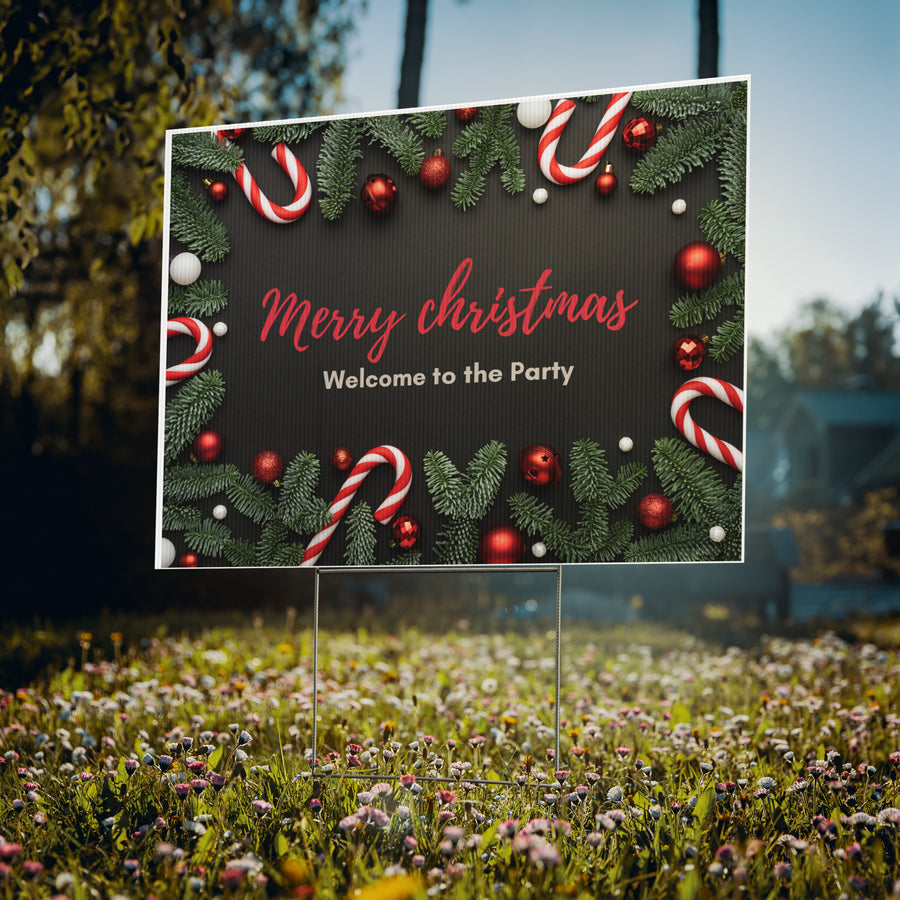Festive Welcome - Merry Christmas - Double-sided - Yard Sign