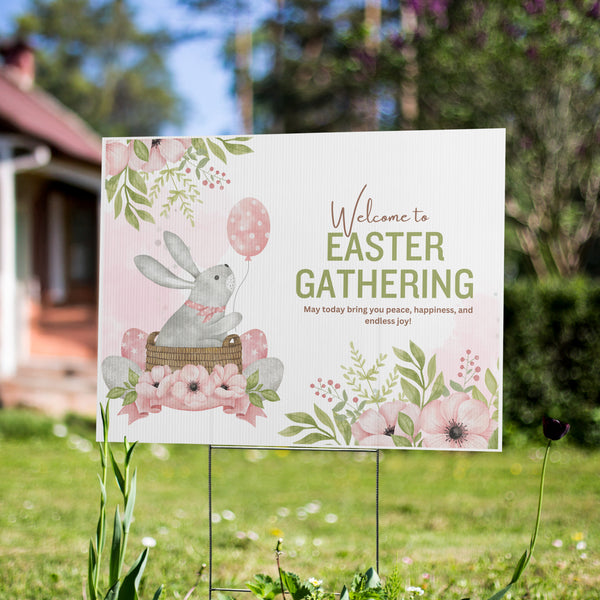 Bunny Bliss - A Hoppy Easter Welcome - Double-sided - Yard Sign