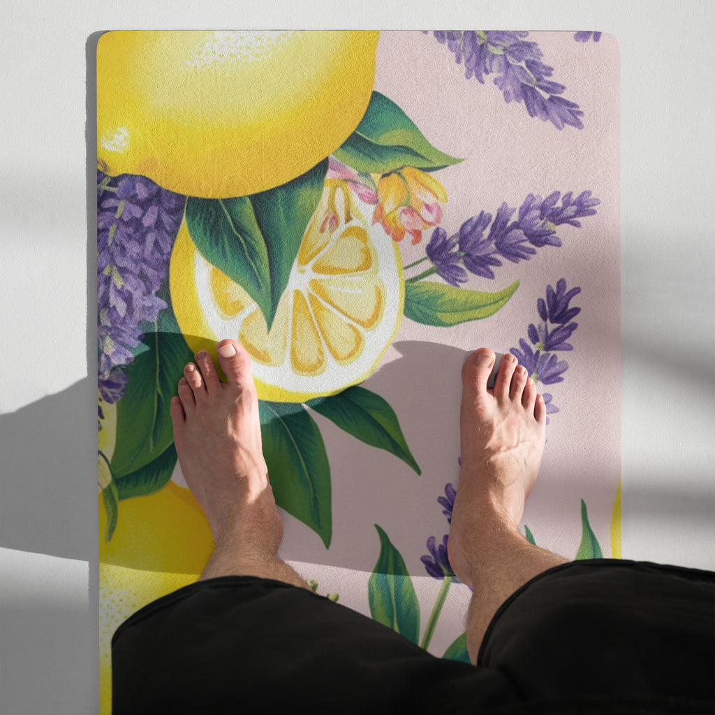 Sunshine & Calm - Lemons and Lavender Yoga Mat - -