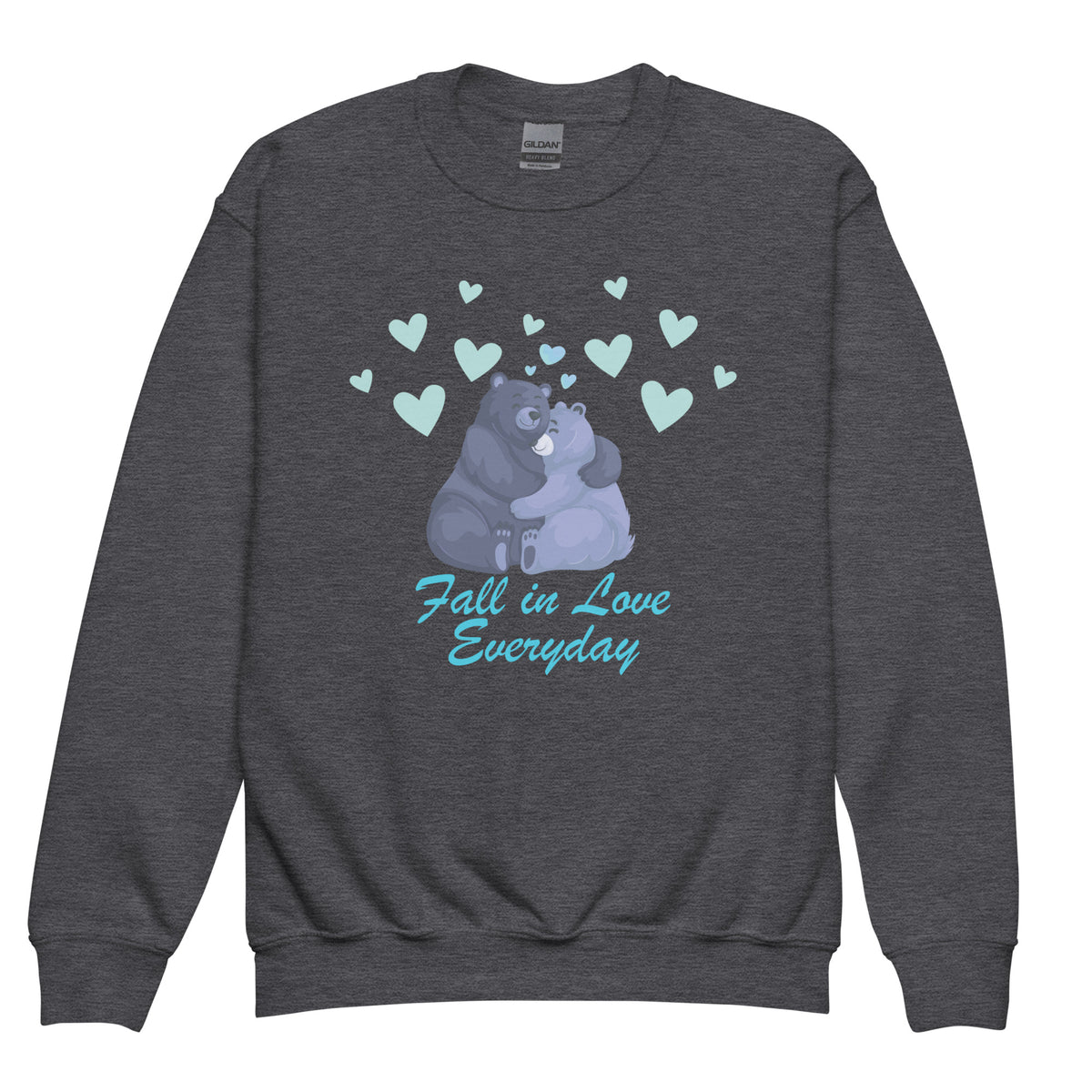 Fall in Love Everyday Youth Crewneck Sweatshirt - - Kid's Sweatshirts