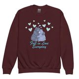 Fall in Love Everyday Youth Crewneck Sweatshirt - - Kid's Sweatshirts