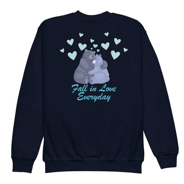 Fall in Love Everyday Youth Crewneck Sweatshirt - - Kid's Sweatshirts