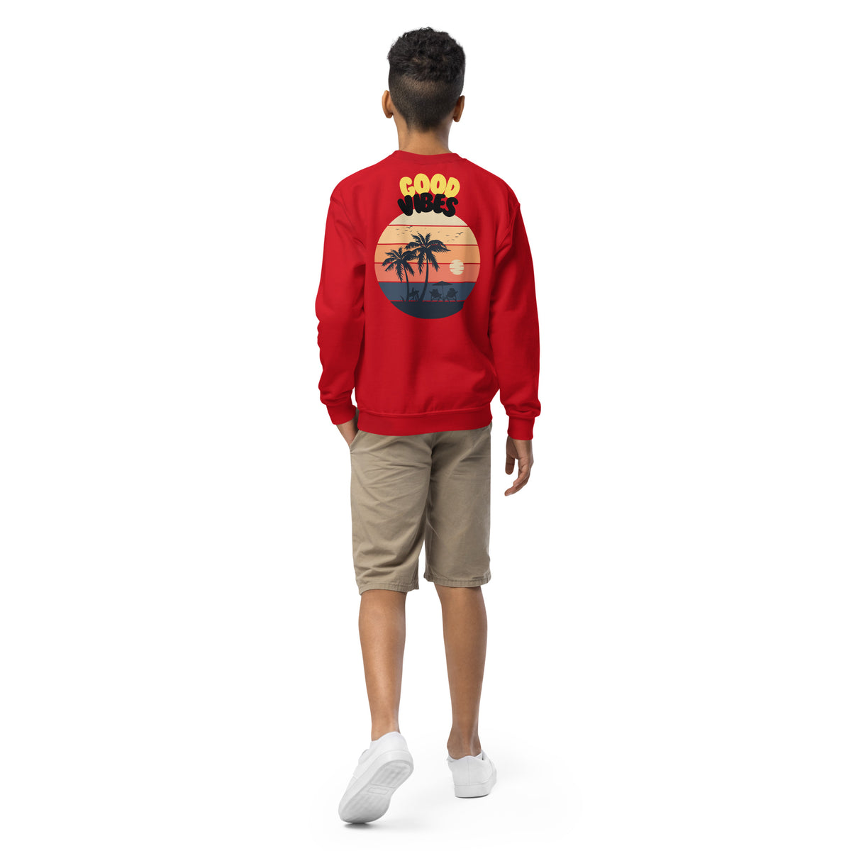 Good Vibes Youth Crewneck Sweatshirt - - Sweatshirts