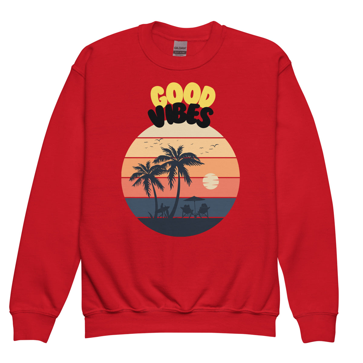 Good Vibes Youth Crewneck Sweatshirt - - Sweatshirts