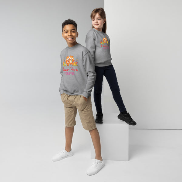 Love You Forever Youth Crewneck Sweatshirt - Sport Grey - Kid's Sweatshirts