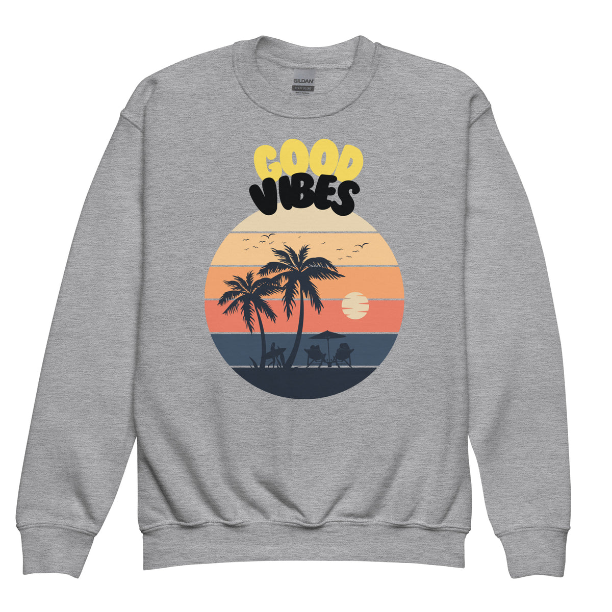 Good Vibes Youth Crewneck Sweatshirt - - Sweatshirts