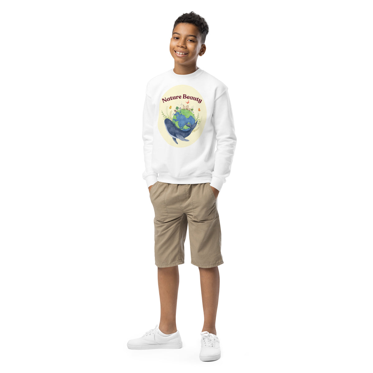 Nature Beauty Youth Crewneck Sweatshirt - - Sweatshirts