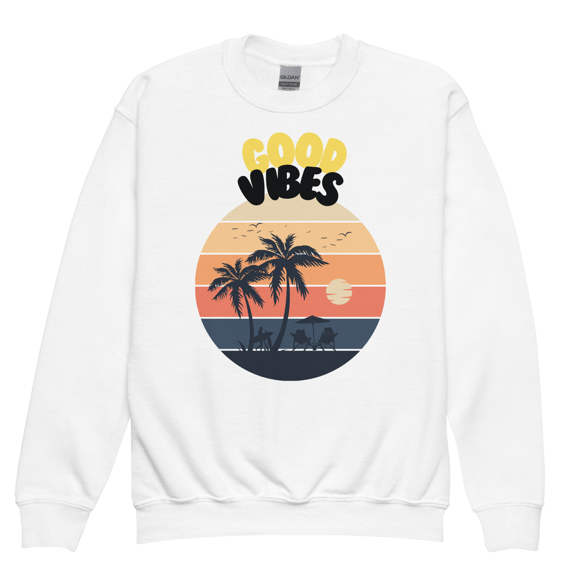 Good Vibes Youth Crewneck Sweatshirt - - Sweatshirts