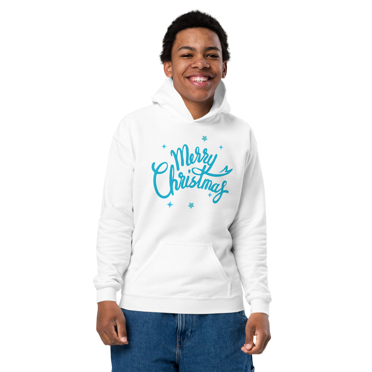 Merry Christmas Youth Heavy Blend Hoodie – Spread the Festive Cheer! - - Kid's Hoodie