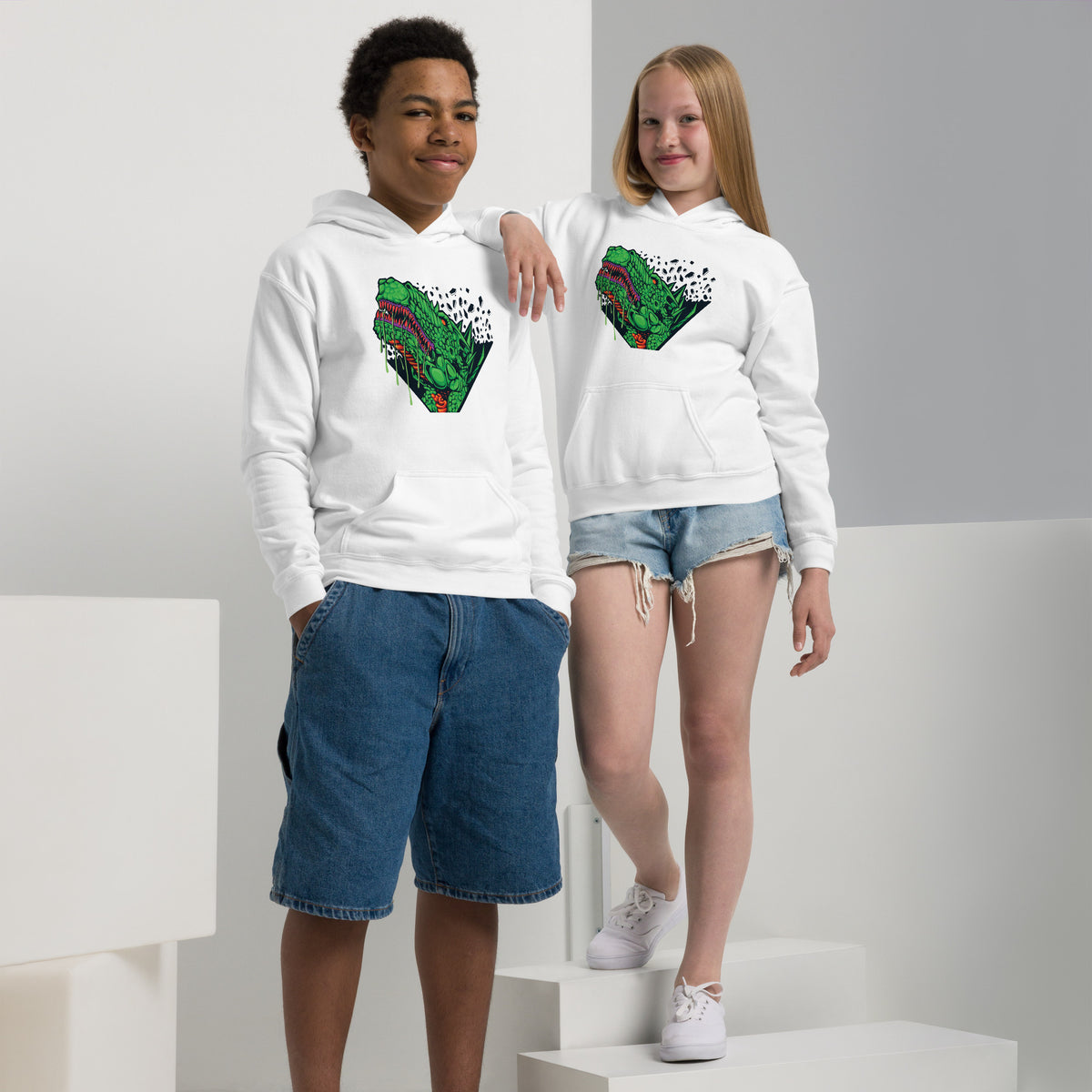 Epic Crocodile Encounter - A Roaring Youth Hoodie - XL - Hoodies