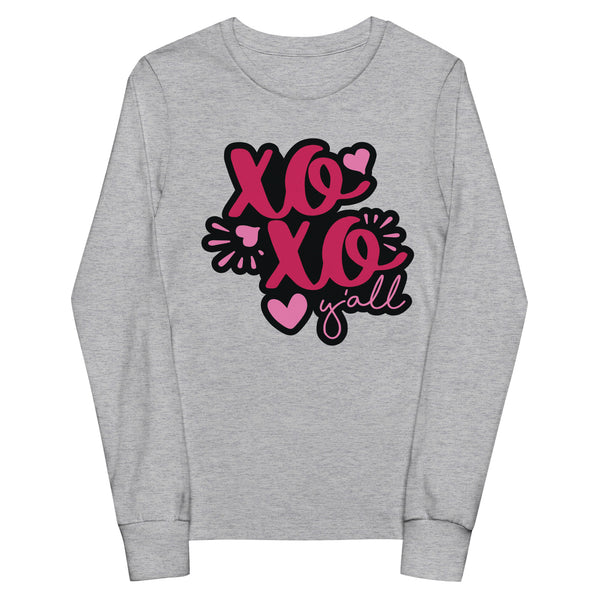 XO XO Y’all Youth Long Sleeve Tee - Athletic Heather -