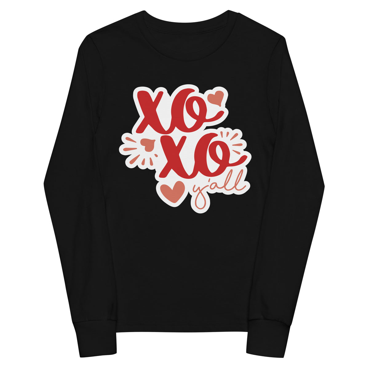 XO XO Y’all Youth Long Sleeve Tee - Black -